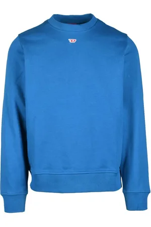 Diesel Heren, Sweatshirts & Hoodies, Blauw, Maat: 2XL Katoen