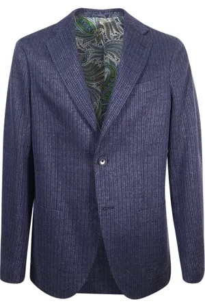 Etro Heren, Jassen, Blauw, Maat: M Linnen