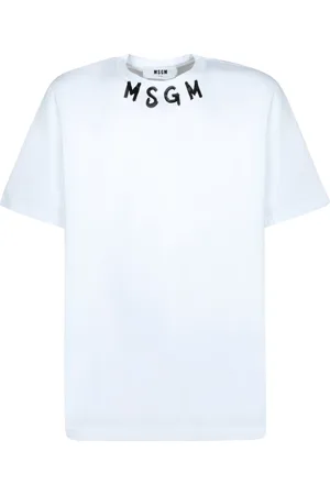Msgm Heren, Tops, Wit, Maat: L Katoen
