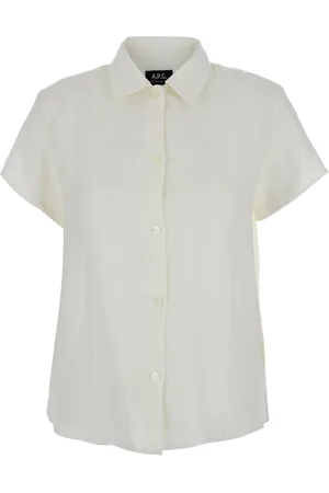 A.P.C. Dames, Blouses & Shirts, Wit, Maat: 2XS Linnen