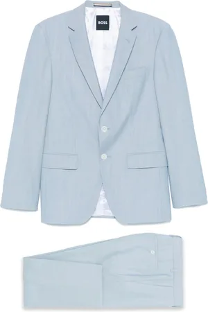 HUGO BOSS Heren, Pakken, Blauw, Maat: L Wol