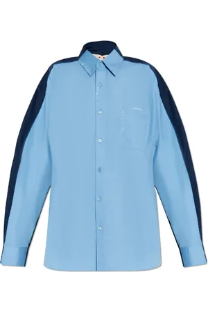Marni Dames, Blouses & Shirts, Blauw, Maat: S Katoen