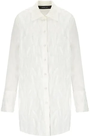FEDERICA TOSI Dames, Blouses & Shirts, Wit, Maat: XS Katoen