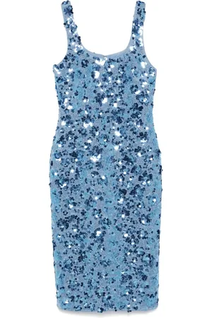 Michael Kors Dames, Jurken, Blauw, Maat: L Poliester