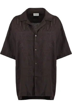 P.A.R.O.S.H. Dames, Blouses & Shirts, Bruin, Maat: L Linnen