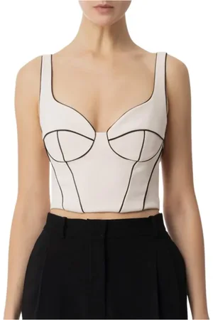 Elisabetta Franchi Dames, Tops, Wit, Maat: L Satijn