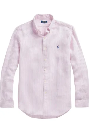 Ralph Lauren Heren, Overhemden, Roze, Maat: XL Linnen