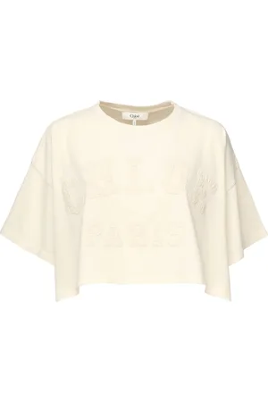 Chloé Dames, Tops, Wit, Maat: S Katoen