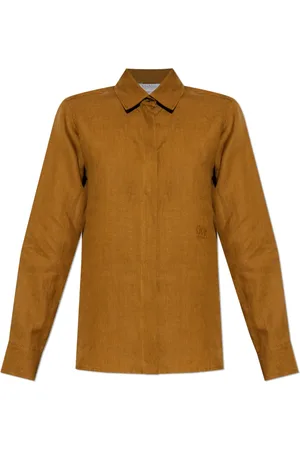 Max Mara Dames, Blouses & Shirts, Bruin, Maat: M Linnen