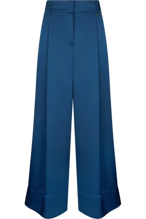 Liu Jo Dames, Broeken, Blauw, Maat: L Viscose