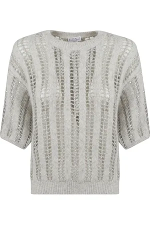 Brunello Cucinelli Dames, Truien, Grijs, Maat: M Wol