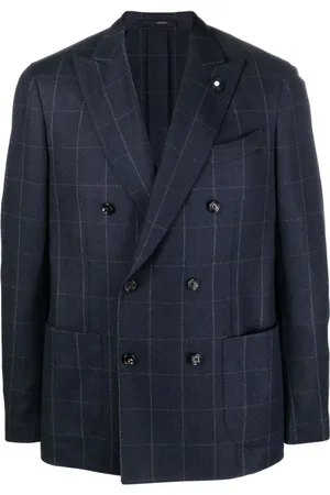 LARDINI Heren, Jassen, Blauw, Maat: L Wol