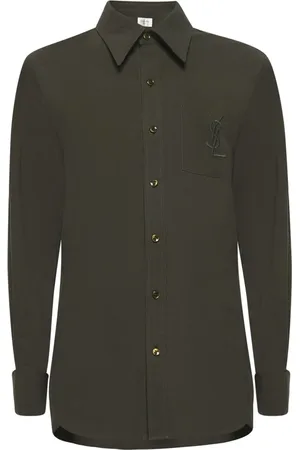 Saint Laurent Dames, Blouses & Shirts, Groen, Maat: M Katoen