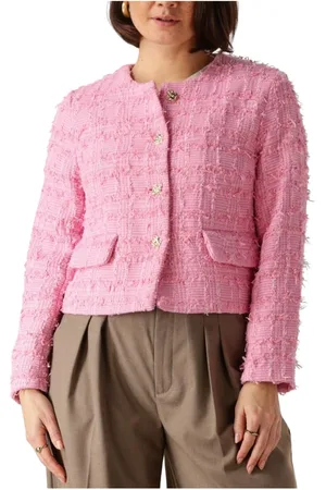 Co`Couture Dames, Jassen, Roze, Maat: XL Tweed