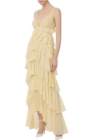 Elisabetta Franchi Dames, Jurken, Geel, Maat: M Poliester