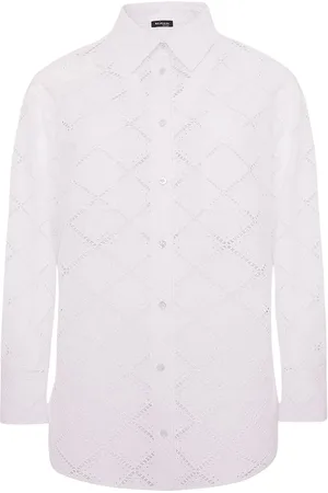 Kiton Dames, Blouses & Shirts, Wit, Maat: S Katoen