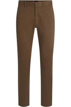 HUGO BOSS Heren, Broeken, Bruin, Maat: W31 L34 Katoen