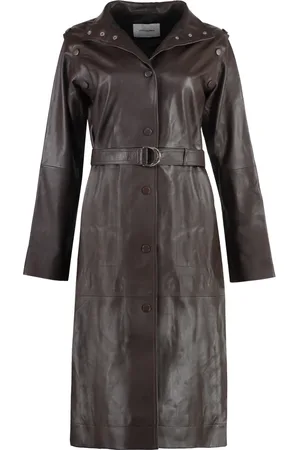 YVES SALOMON Dames, Mantels, Bruin, Maat: XS Leer