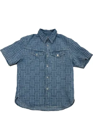 Kenzo Heren, Overhemden, Blauw, Maat: S Denim