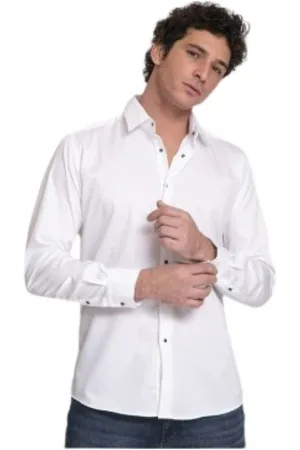 Karl Lagerfeld Heren, Overhemden, Wit, Maat: 2XL Katoen