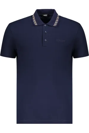 VERSACE Heren, Tops, Blauw, Maat: 2XL Katoen
