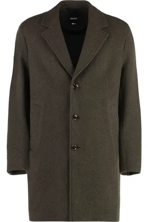 HUGO BOSS Heren, Mantels, Groen, Maat: XL Wol