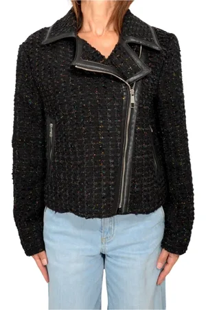 HUGO BOSS Dames, Jassen, Zwart, Maat: M Tweed