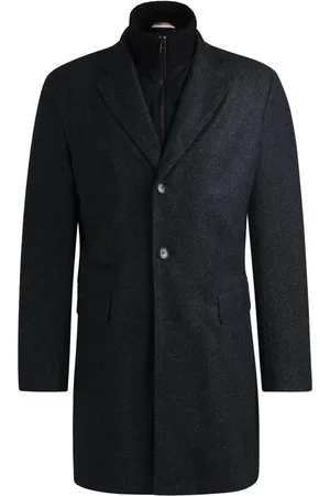 HUGO BOSS Heren, Mantels, Blauw, Maat: S Wol