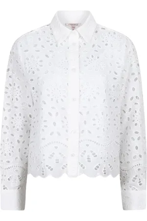 Esqualo Dames, Blouses & Shirts, Wit, Maat: XL
