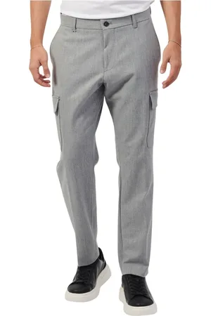 HUGO BOSS Heren, Broeken, Grijs, Maat: S Wol