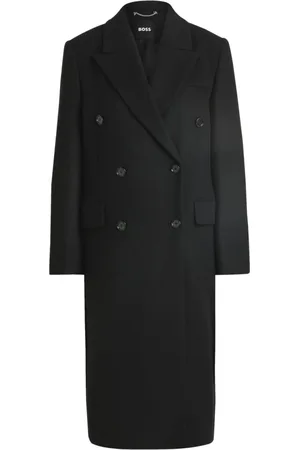 HUGO BOSS Dames, Mantels, Zwart, Maat: XL Wol