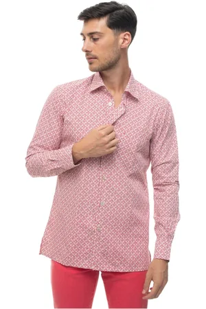 Kiton Heren, Overhemden, Rood, Maat: M