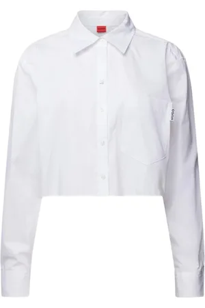 HUGO BOSS Dames, Blouses & Shirts, Wit, Maat: XS Katoen