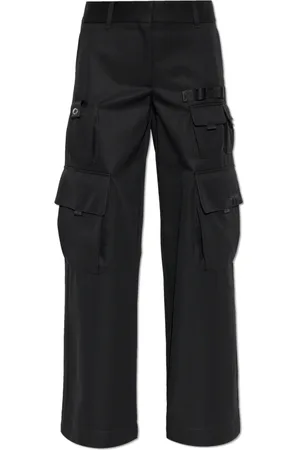 OFF-WHITE Dames, Broeken, Zwart, Maat: 3XS Wol