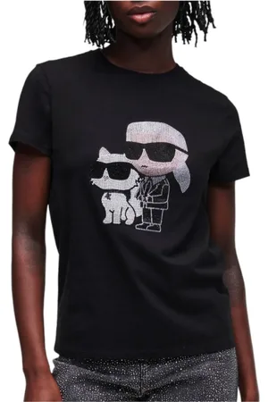 Karl Lagerfeld Dames, Tops, Zwart, Maat: S Katoen