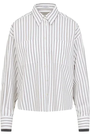 Brunello Cucinelli Dames, Blouses & Shirts, Wit, Maat: L Katoen