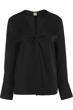 HUGO BOSS Dames, Blouses & Shirts, Zwart, Maat: XS Zijde