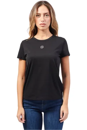 HUGO BOSS Dames, Tops, Zwart, Maat: M Katoen