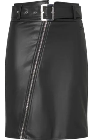 Karl Lagerfeld Dames, Rokken, Zwart, Maat: M Leer