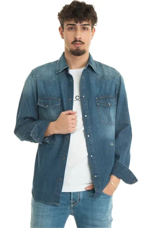 Jacob Cohen Heren, Overhemden, Blauw, Maat: 2XL Denim