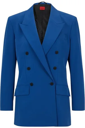 HUGO BOSS Dames, Jassen, Blauw, Maat: L Leer