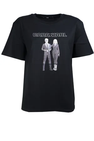Karl Lagerfeld Dames, Tops, Zwart, Maat: S Katoen