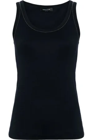 Fabiana Filippi Dames, Tops, Zwart, Maat: XL Katoen