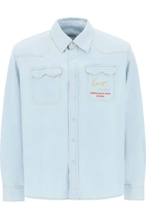 Kenzo Heren, Overhemden, Blauw, Maat: L Katoen
