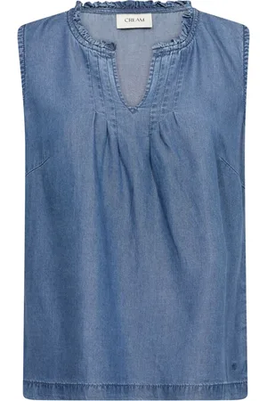 Cream Dames, Tops, Blauw, Maat: M Denim