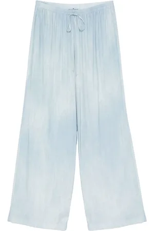 ERMANNO SCERVINO Dames, Broeken, Blauw, Maat: 2XS Viscose