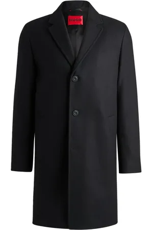 HUGO BOSS Heren, Mantels, Zwart, Maat: S Wol