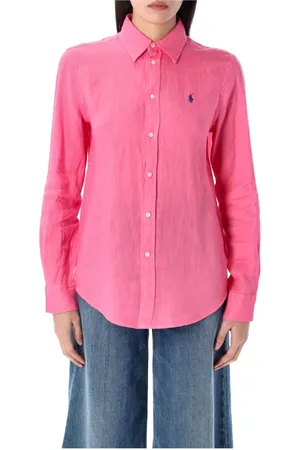 Ralph Lauren Dames, Blouses & Shirts, Roze, Maat: L Linnen