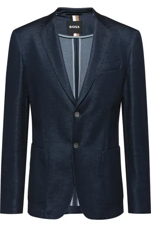 HUGO BOSS Heren, Jassen, Blauw, Maat: XS Katoen