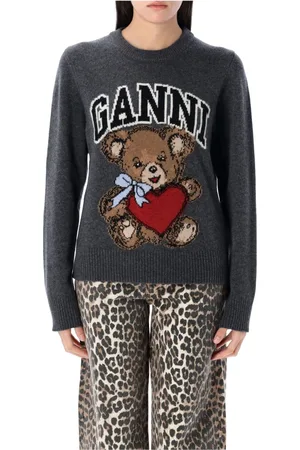 Ganni Dames, Truien, Grijs, Maat: S Wol